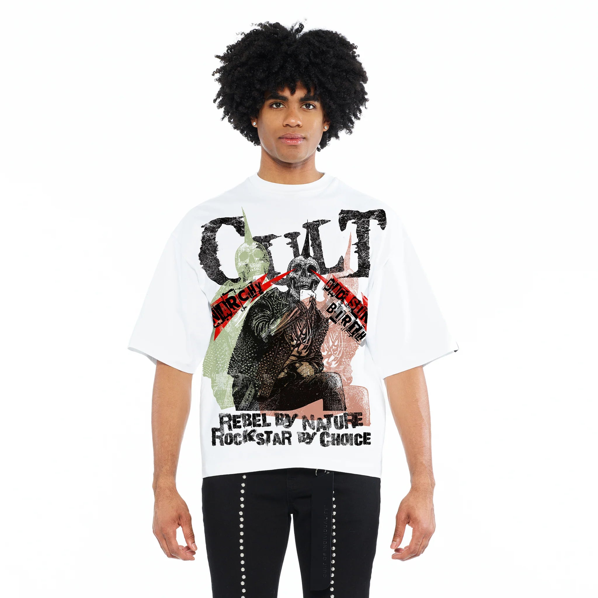 Cult Anarchy Oversized T-Shirt - White