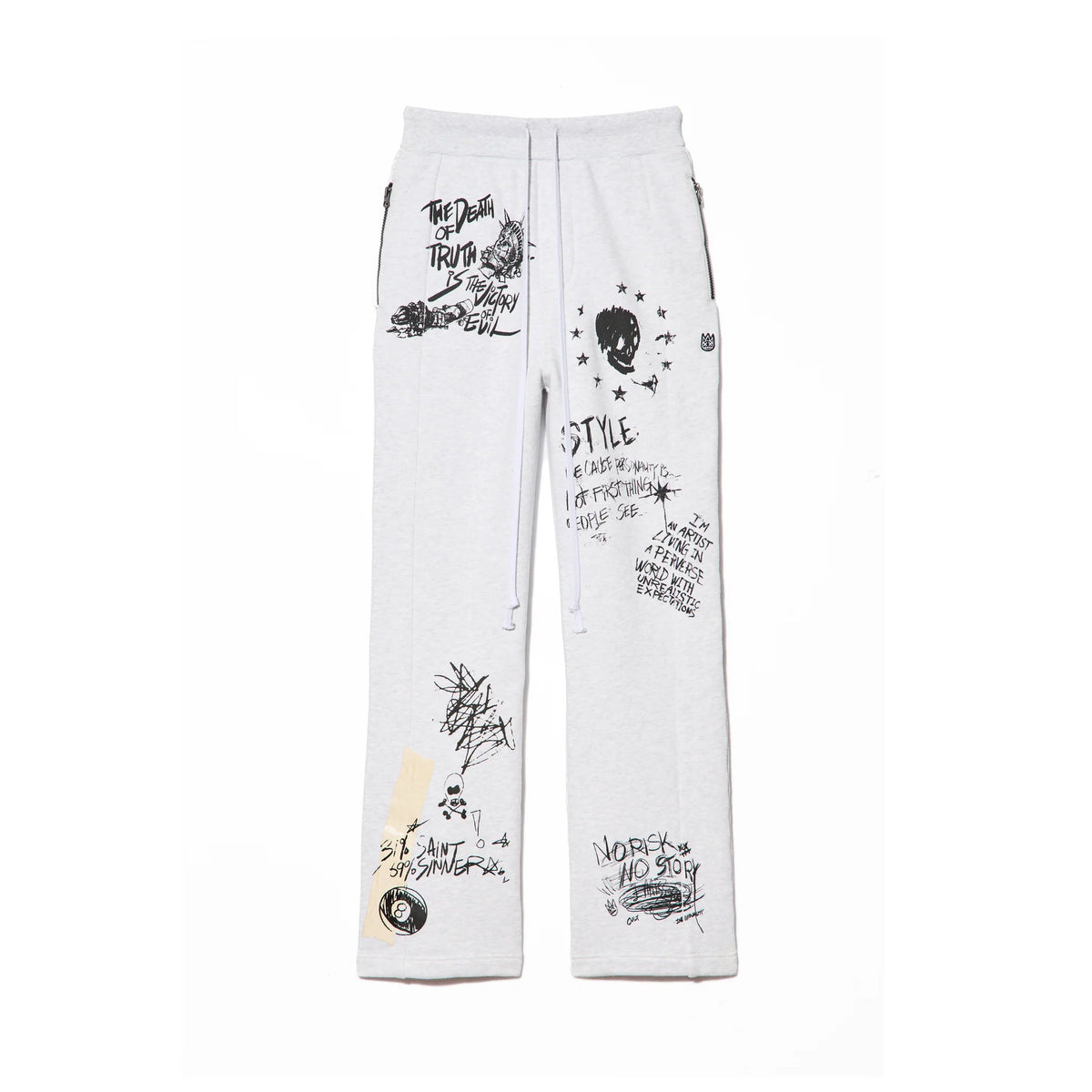 Open Hem French Terry Sweatpants - Heather Grey
