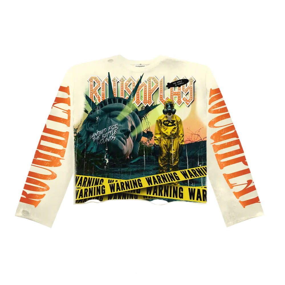 Warning Long Sleeve Shirt - Cream