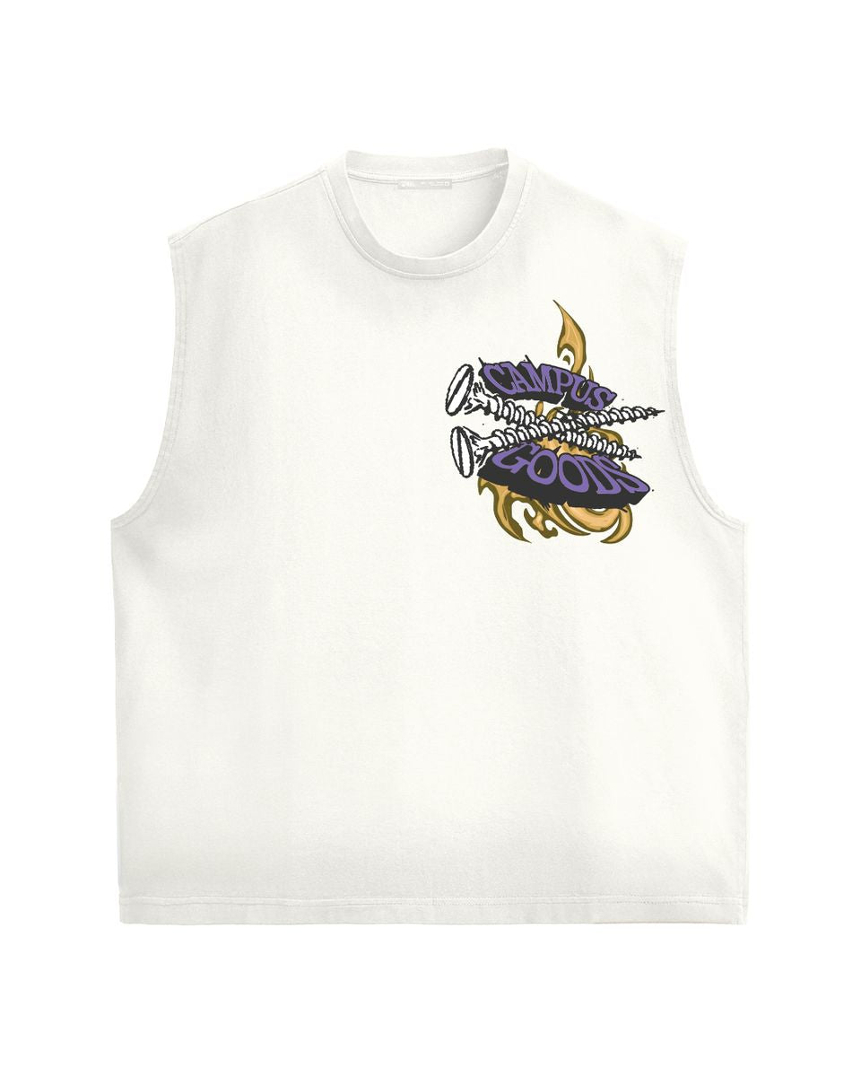 Screwed Cutoff T - Shirt - White