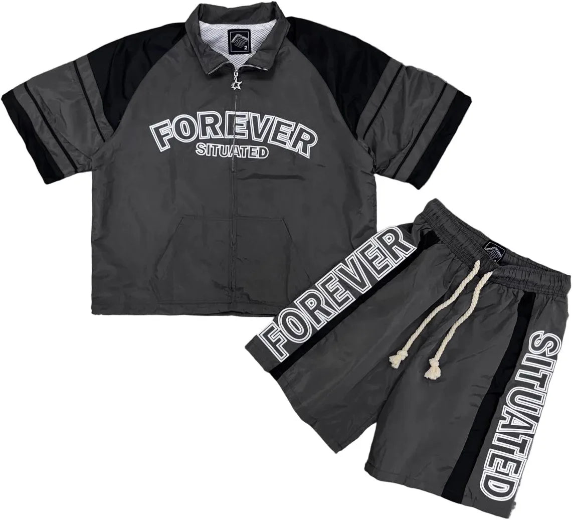 FS Nylon Track Short Set - Grey