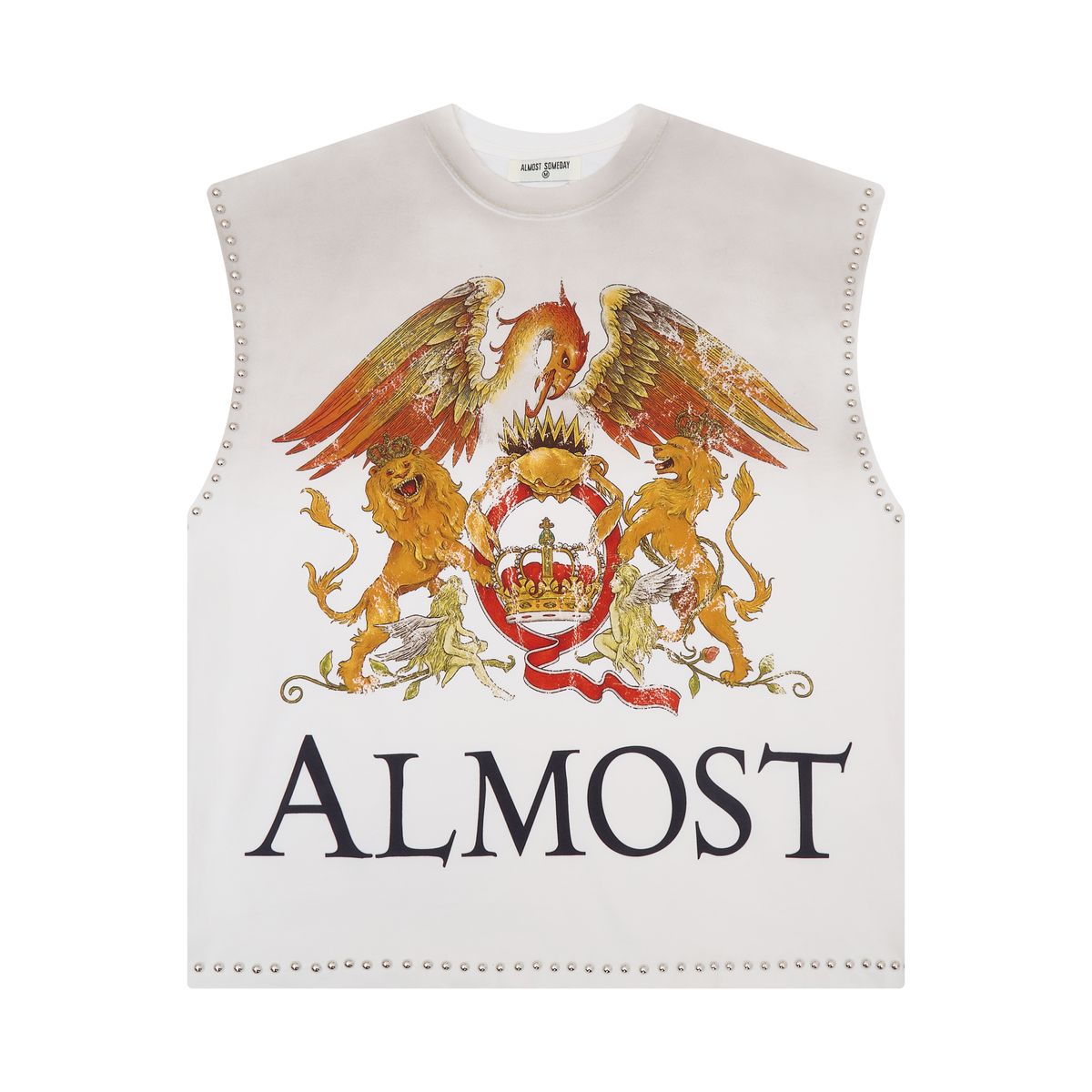 Crowned Cut Off T-Shirt - Cream