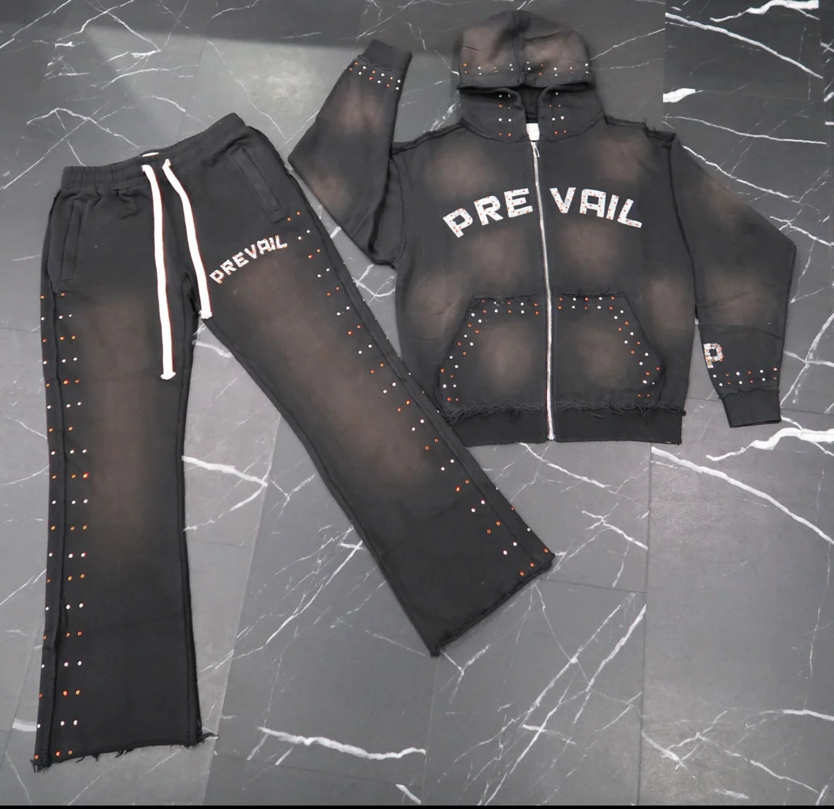 Legends Prevail Rhinestone Sweatsuit - Black