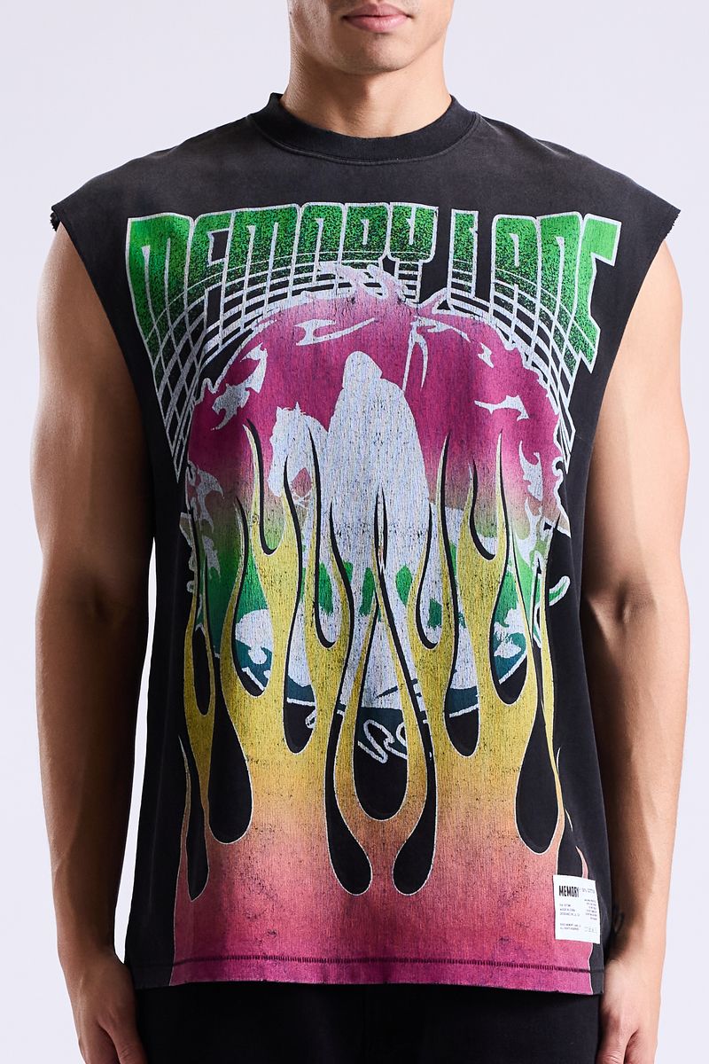 Global Fire Sleeveless T-Shirt - Vintage Black