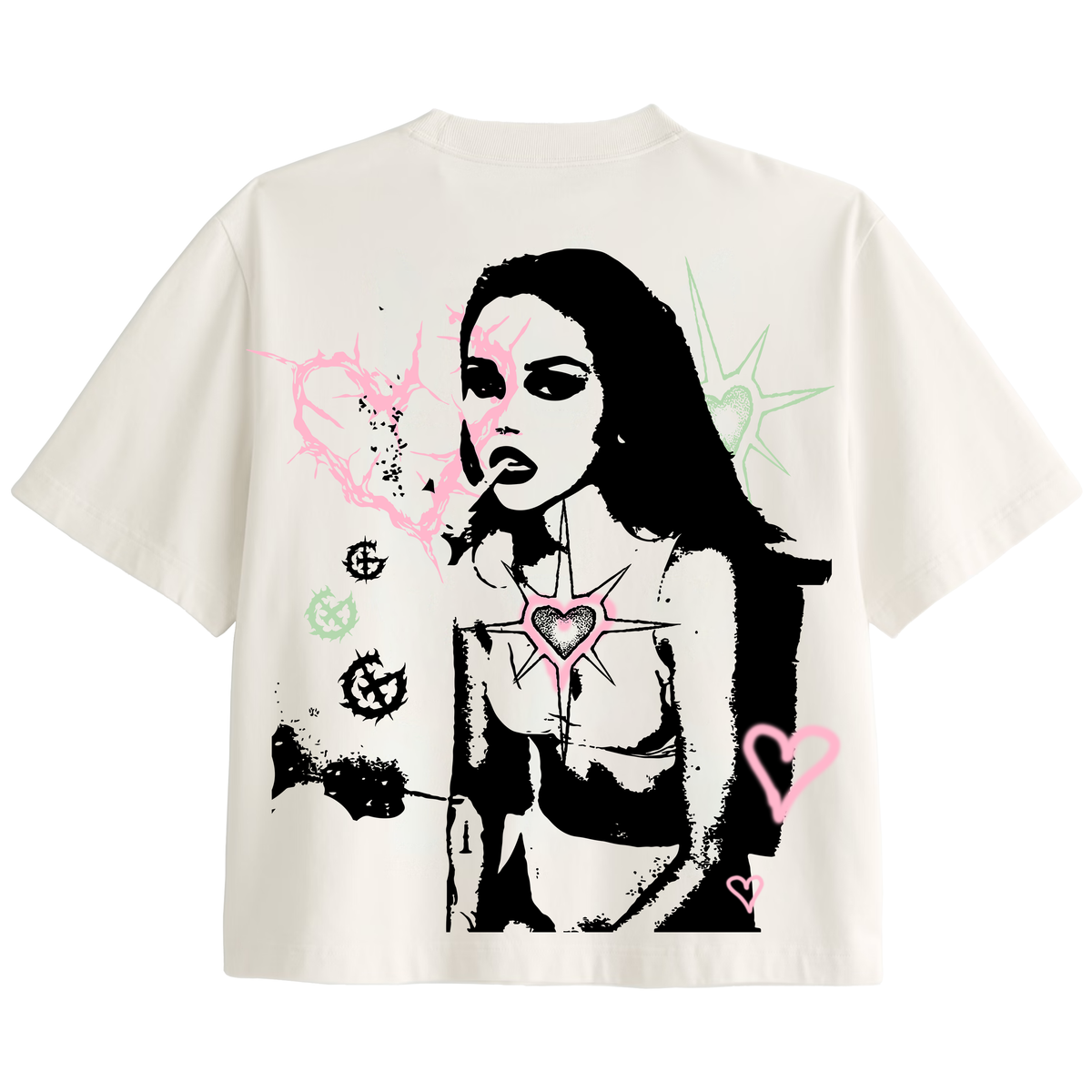 Influencer T-Shirt - Cream / Pink