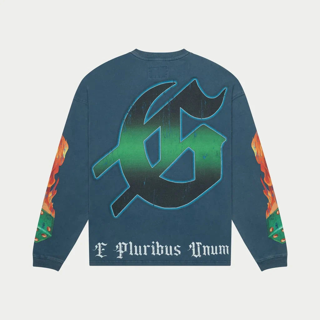 Life's A Gamble Long Sleeve Shirt - Blue Wash