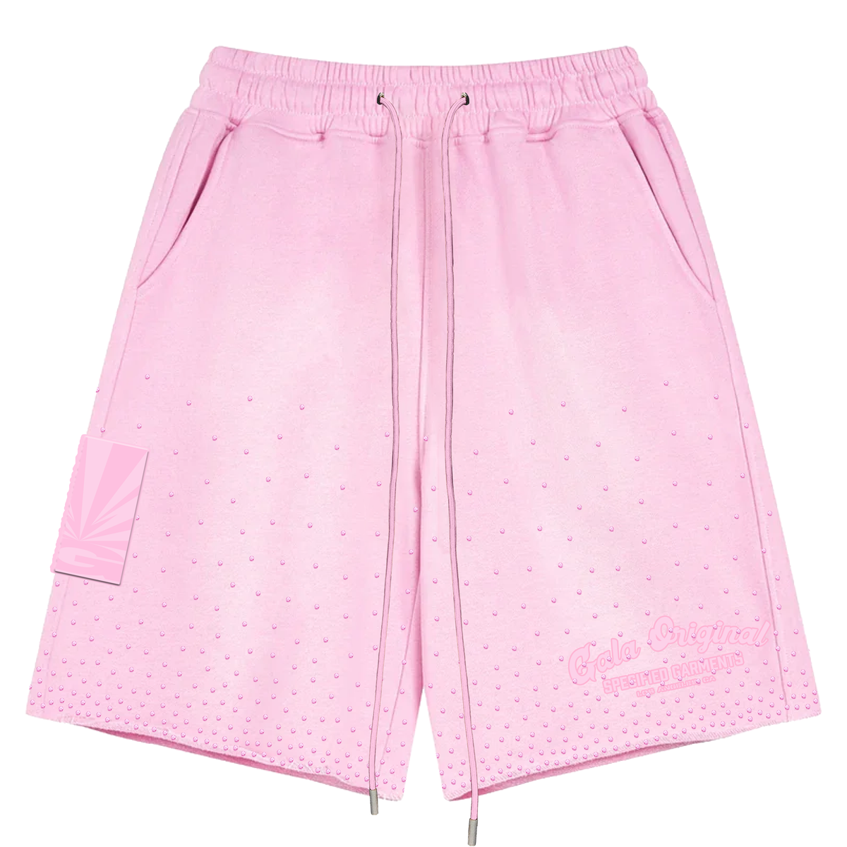 Rhinestone Terry Shorts - Washed Pink