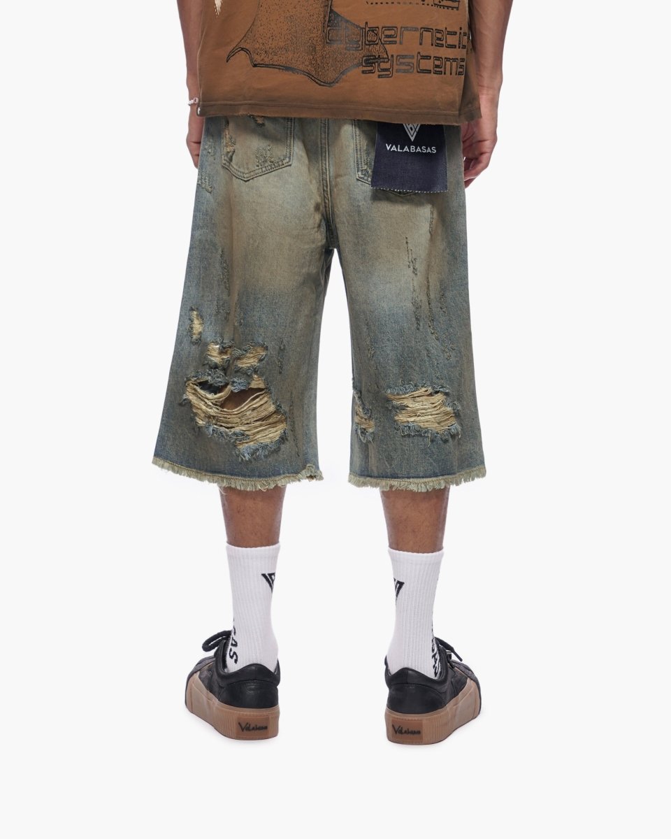 Snapped Shorts - Dirty Vintage Blue