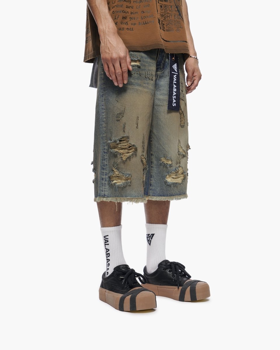Snapped Shorts - Dirty Vintage Blue