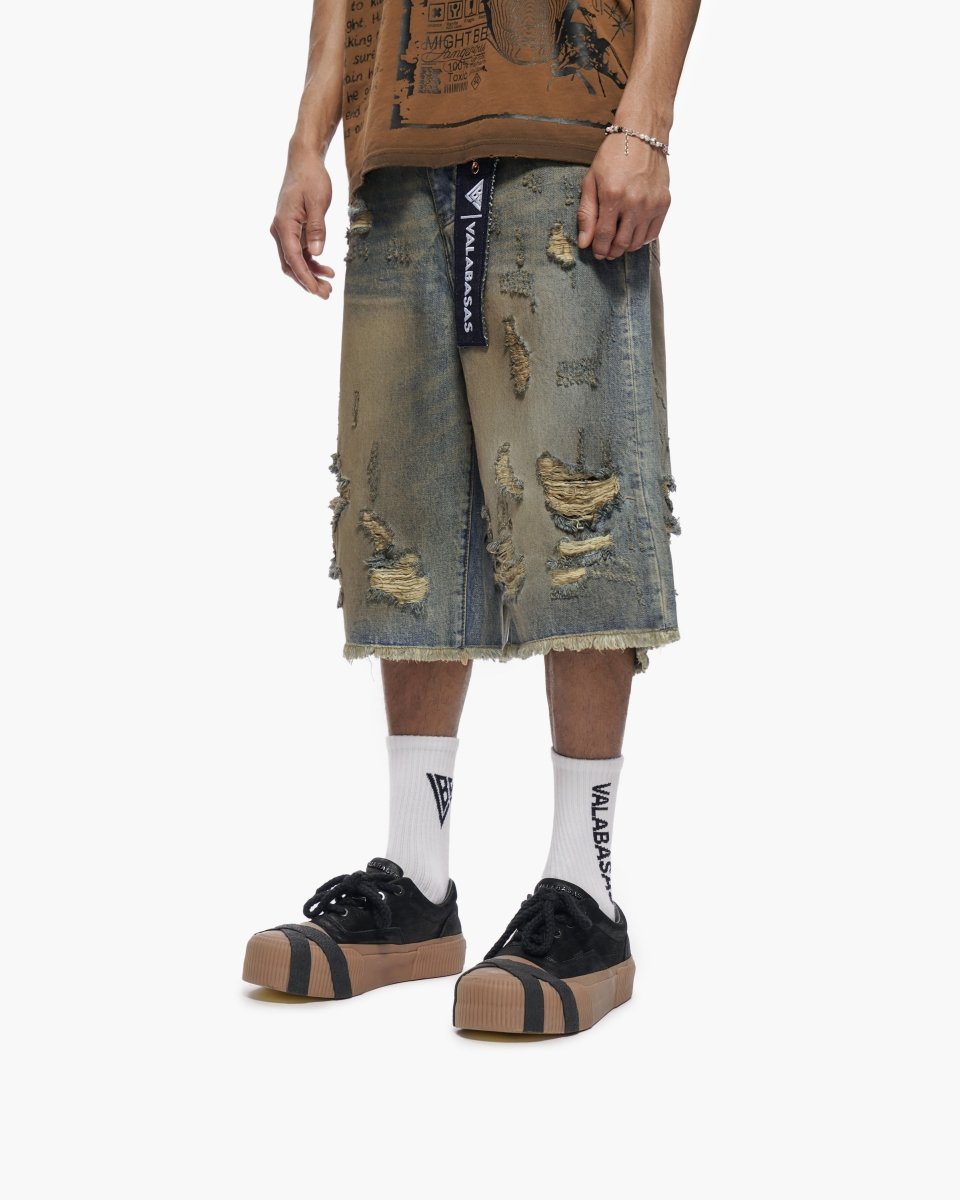 Snapped Shorts - Dirty Vintage Blue