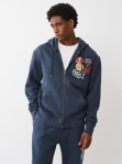 Patch Vintage Zip Hoodie - Midnight Navy