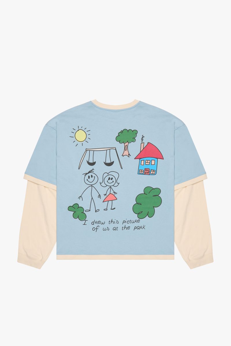 Drawing Long Sleeve Shirt - Baby Blue