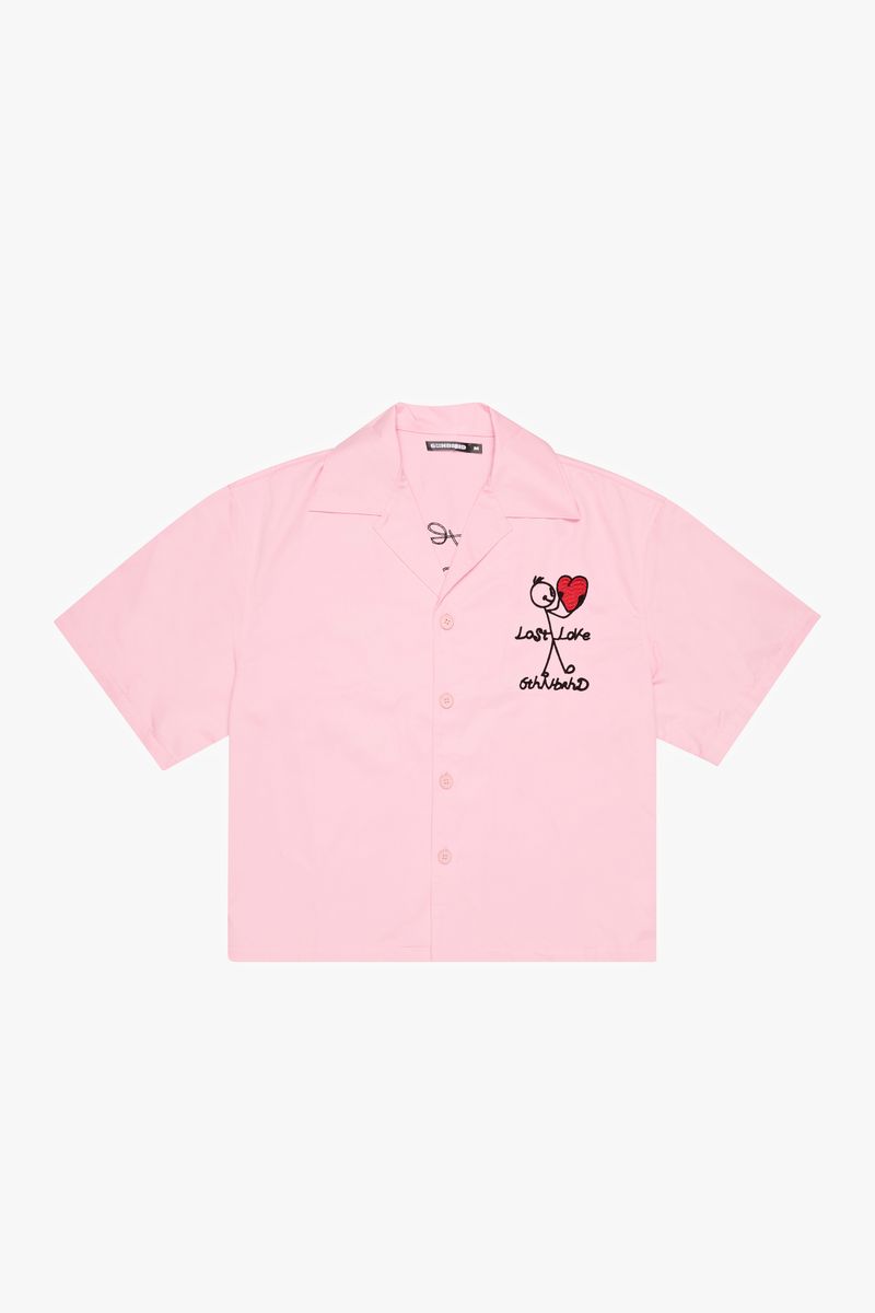 Love Button Down Shirt - Pink