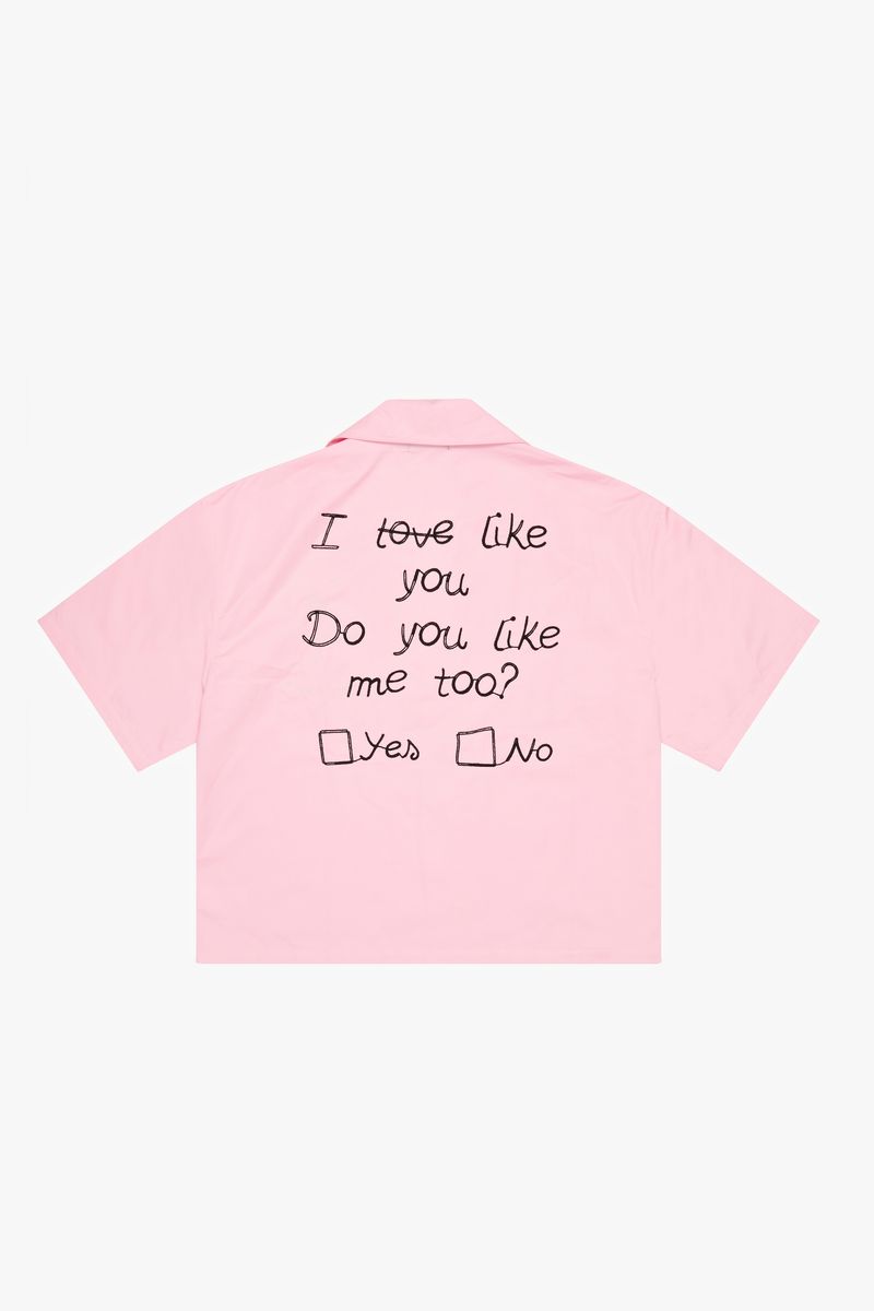 Love Button Down Shirt - Pink