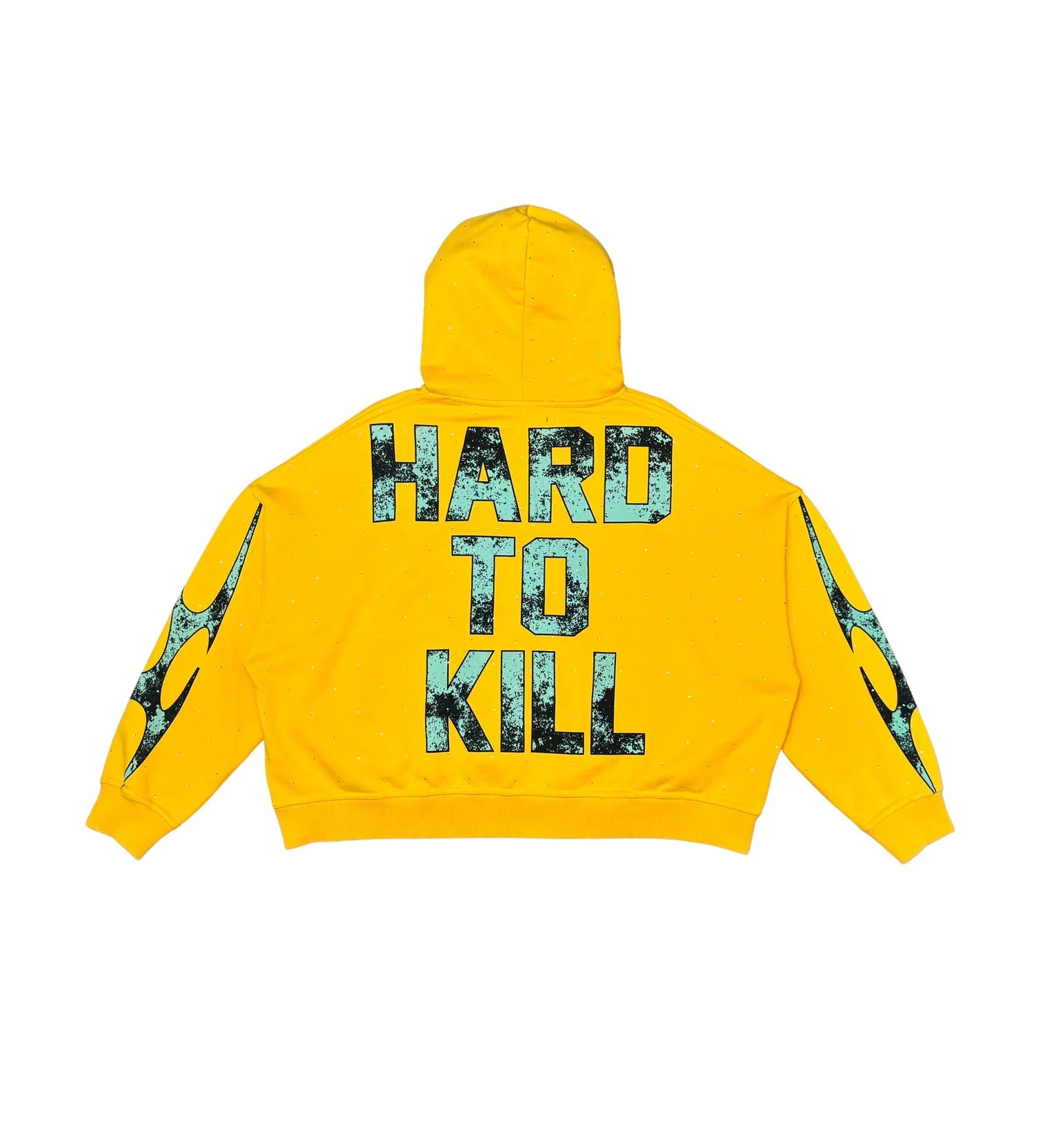 Rhinestone Wrath Hoodie - Yellow