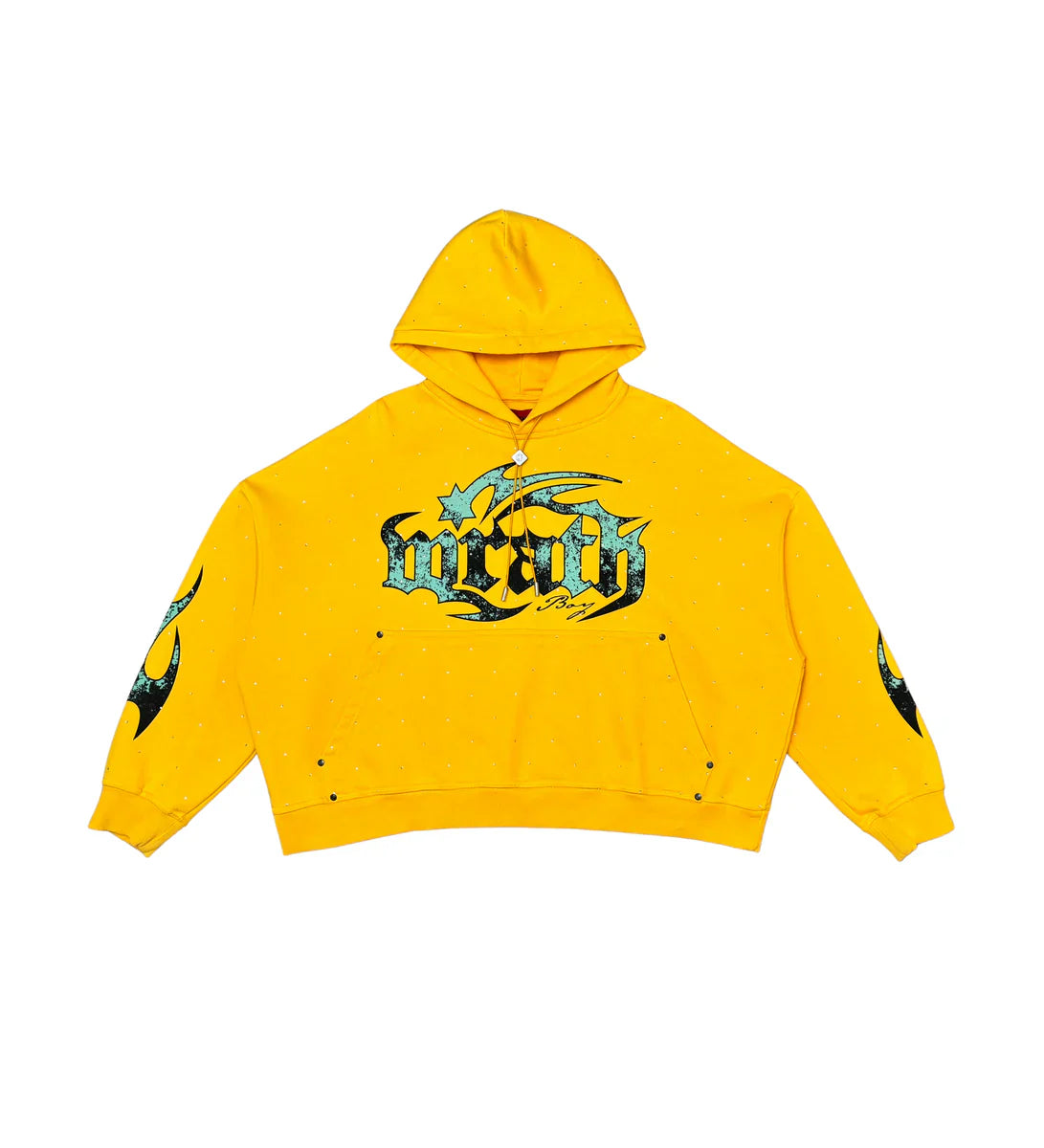 Rhinestone Wrath Hoodie - Yellow