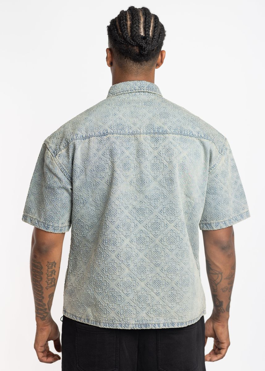 Vintage Blue Denim Button Up Shirt - Vintage Denim Blue