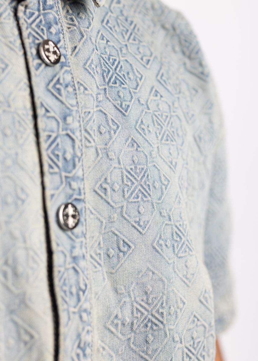 Vintage Blue Denim Button Up Shirt - Vintage Denim Blue