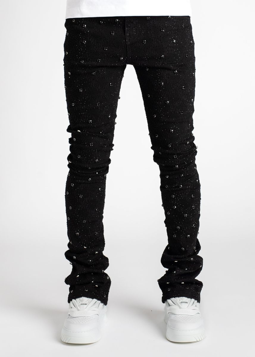 All Black Embellished Denim - Black