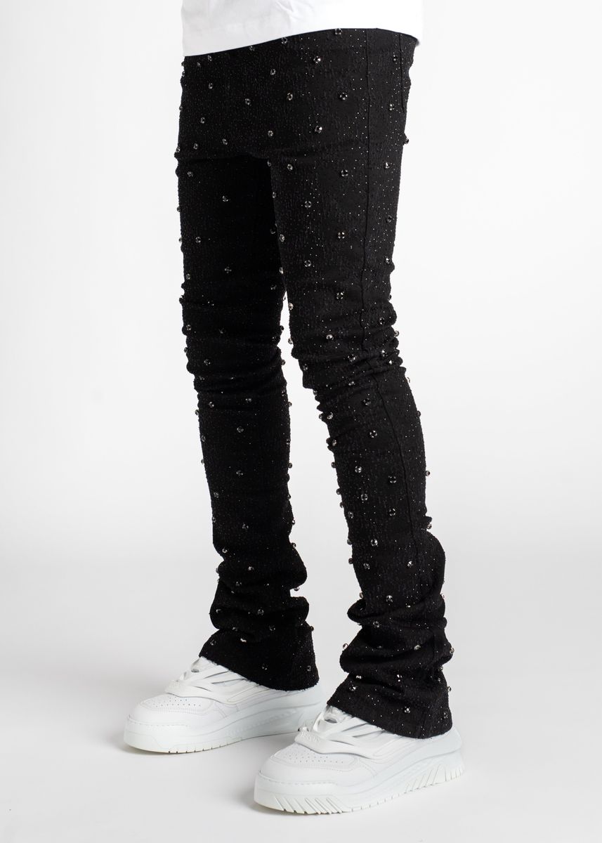 All Black Embellished Denim - Black