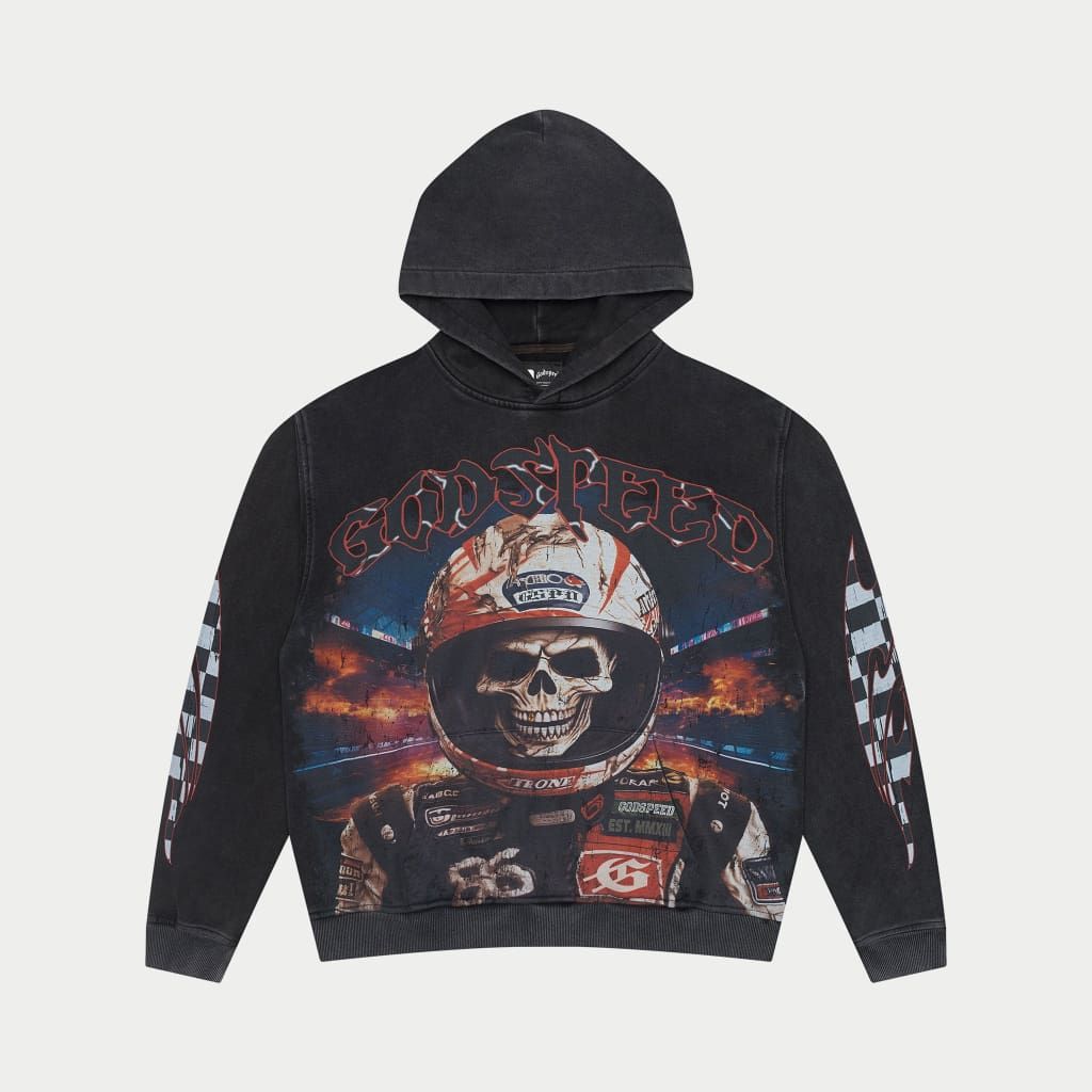 Racer Goldie Hoodie - Black Wash