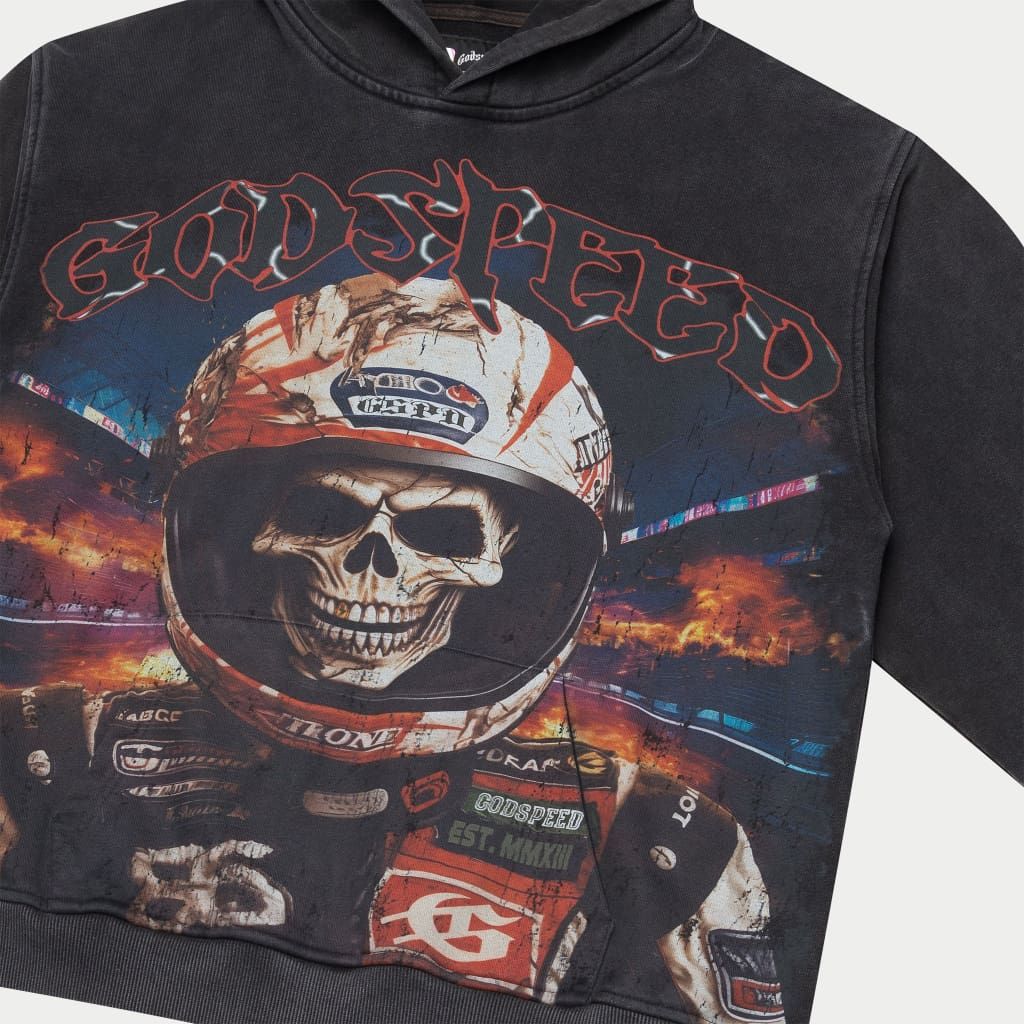 Racer Goldie Hoodie - Black Wash