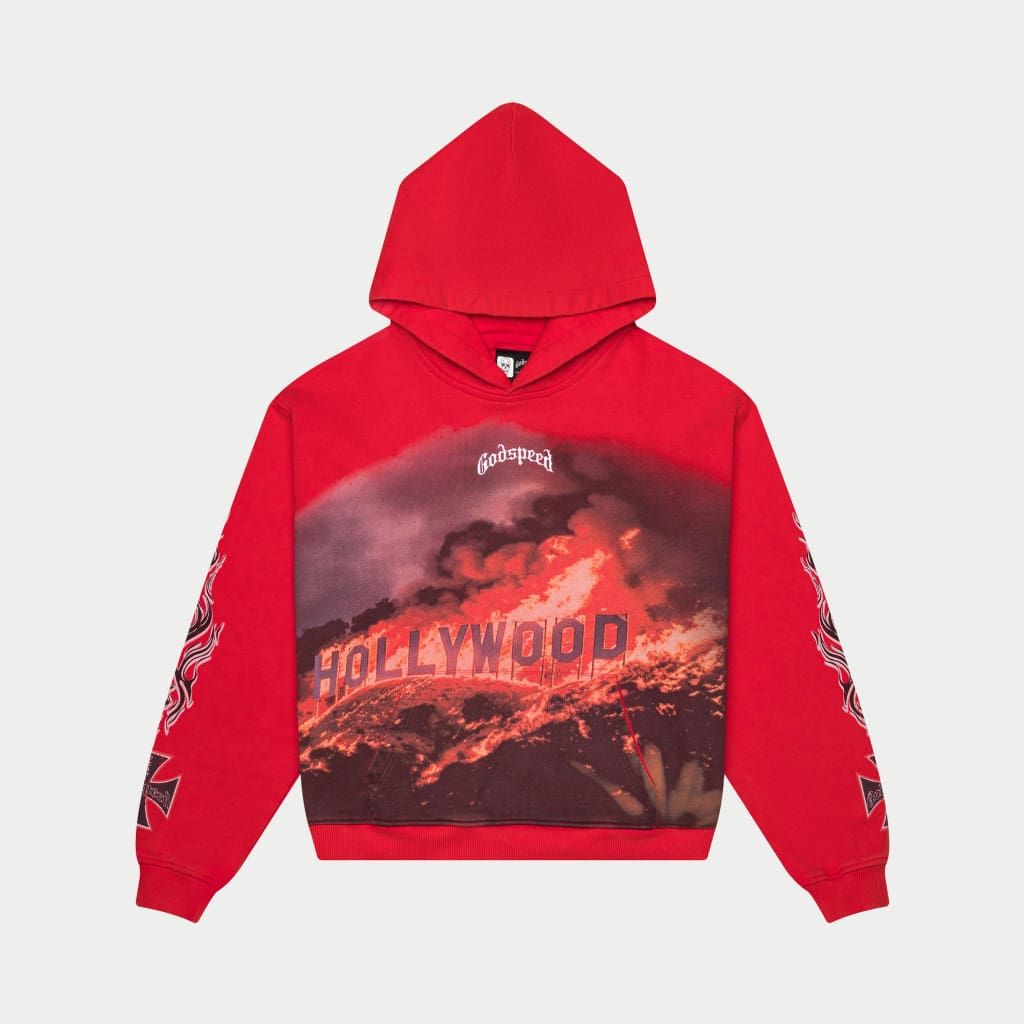 Hollywood Inferno Hoodie - Red Wash