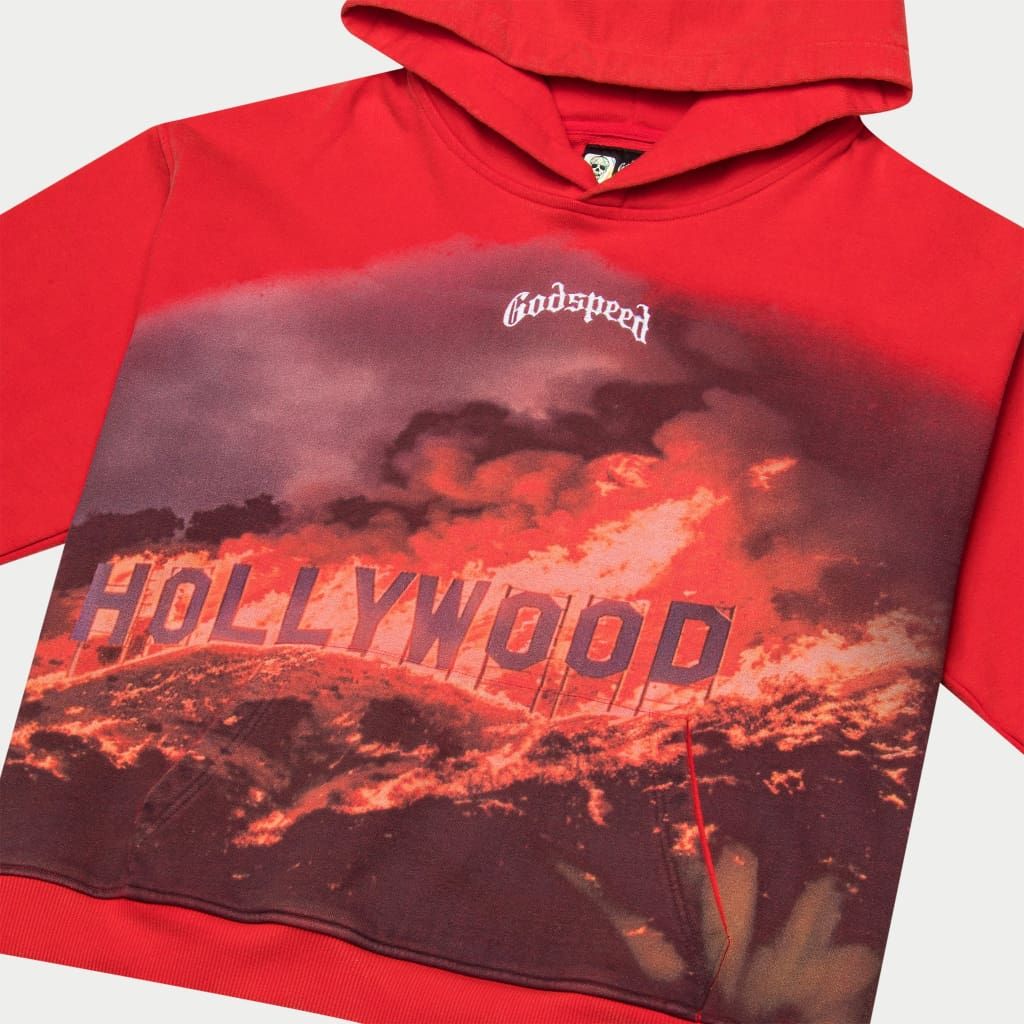 Hollywood Inferno Hoodie - Red Wash