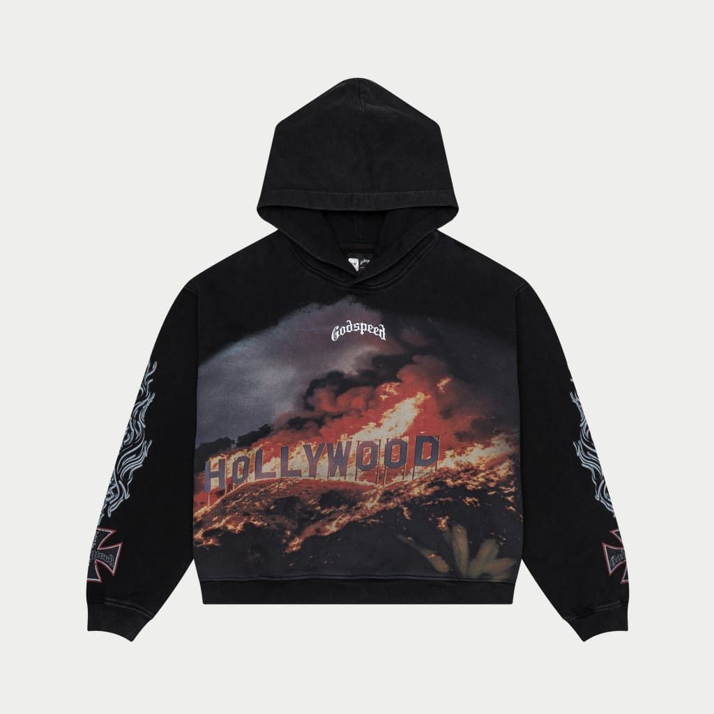 Hollywood Inferno Hoodie - Black Wash