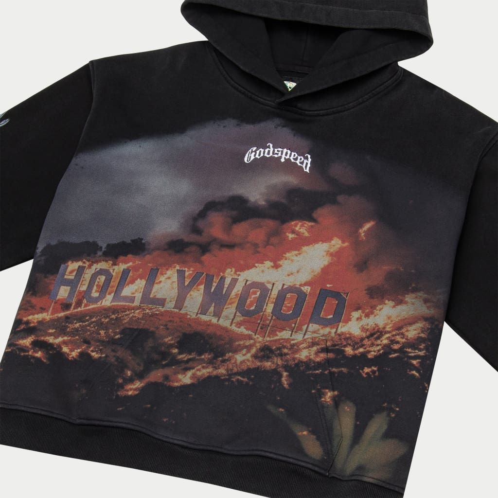 Hollywood Inferno Hoodie - Black Wash