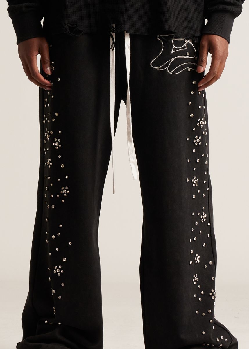 E Stud Sweatpants - Black
