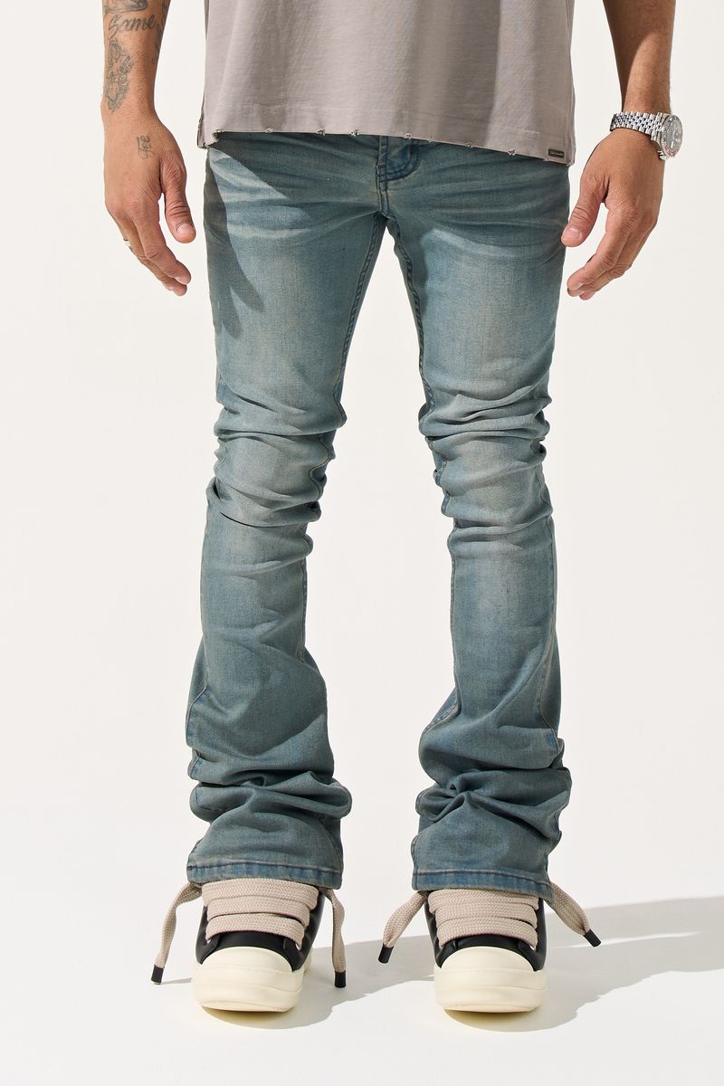 Seaburst Stacked Jeans - Slate