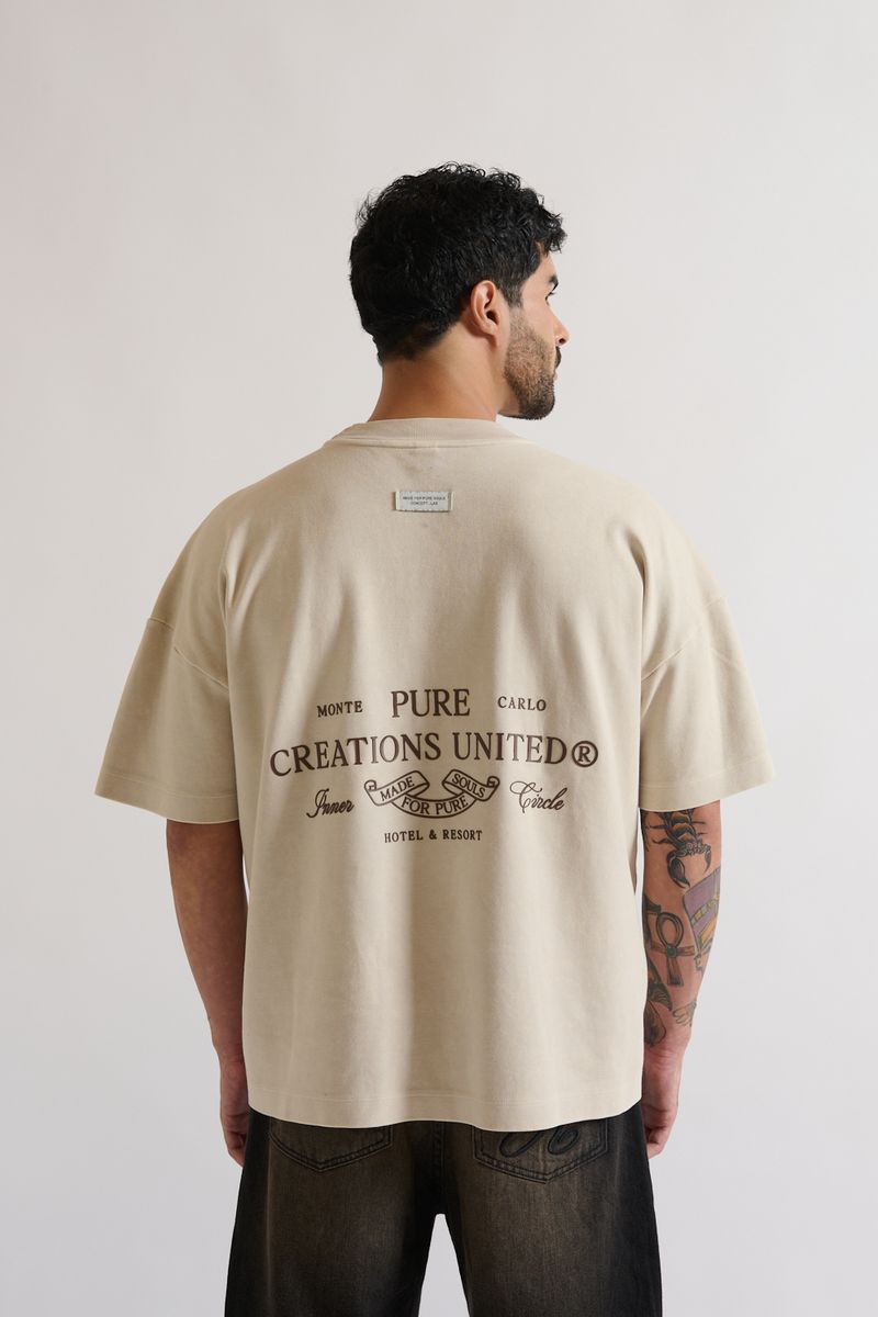 Monclair Inner Circle T-Shirt - Cream / Brown