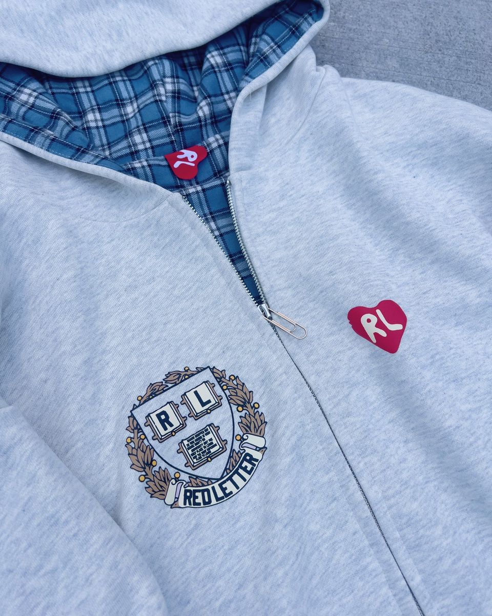 RL Uni Scattered Zip Up - Heather Grey