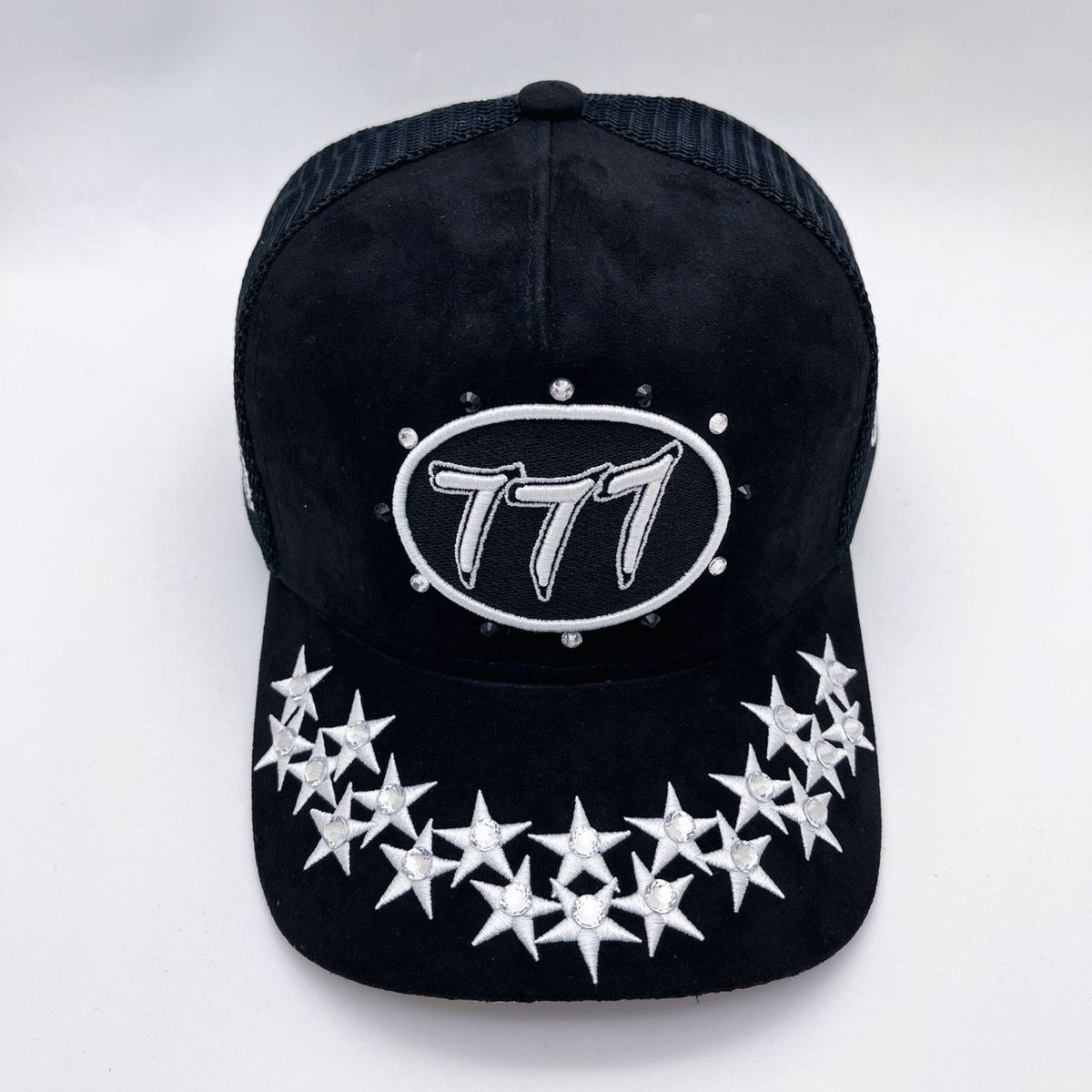 Diamond 777 Suede Trucker Hat - Black / White