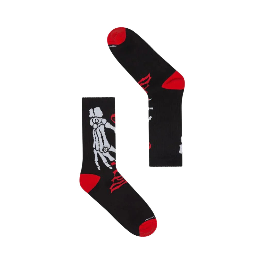 Ten Toes Down Sock - Black / Red