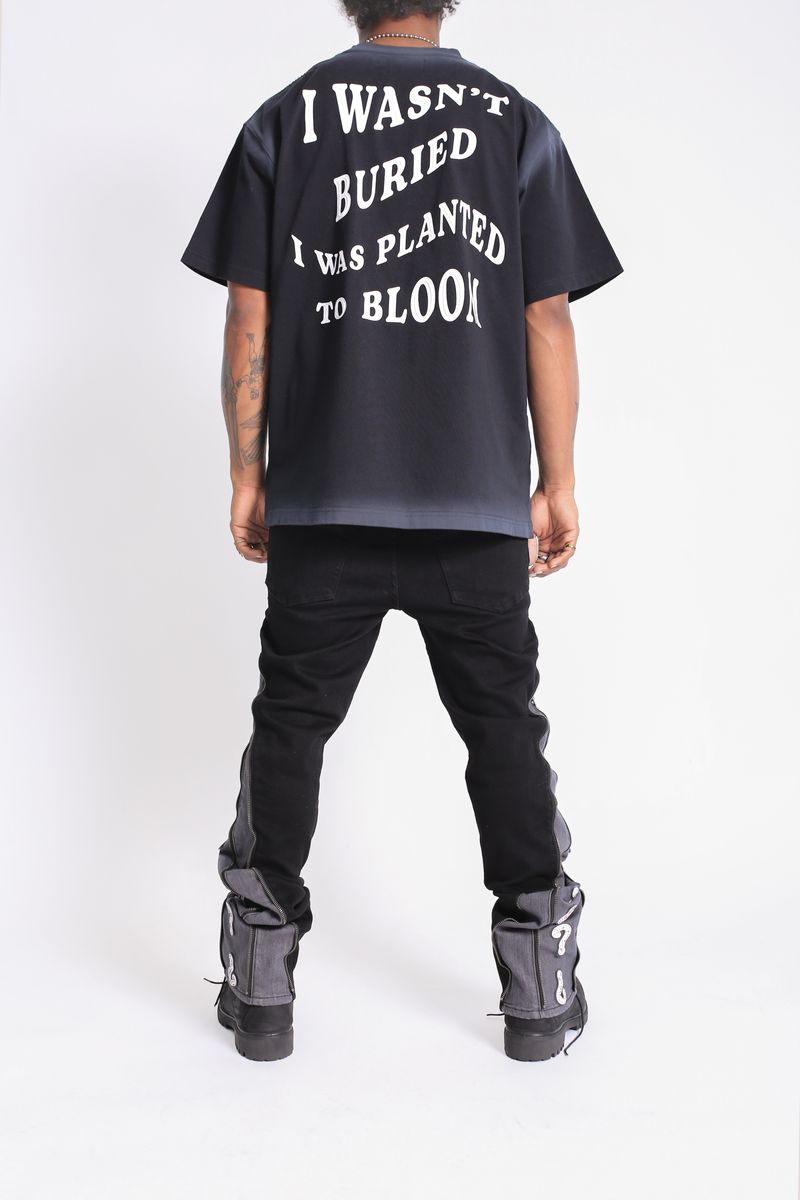 Question Mark Flare Denim - Black
