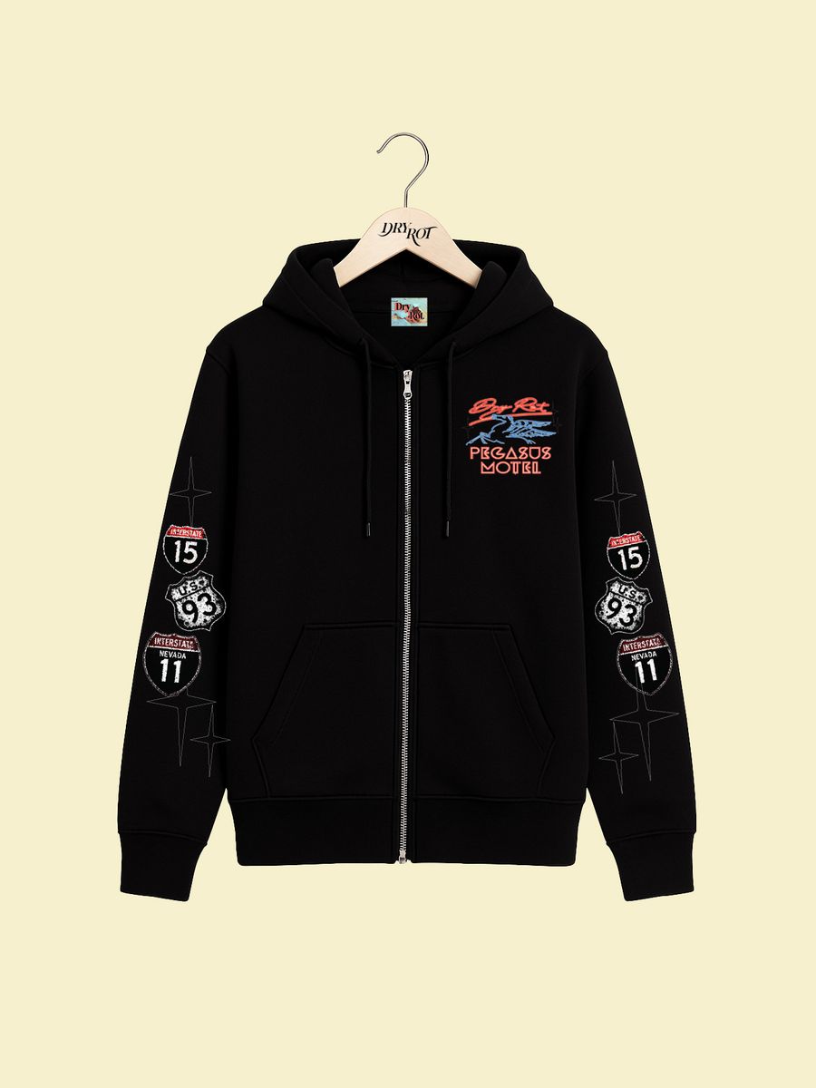 Dry Rot Zip Up Hoodie - Black