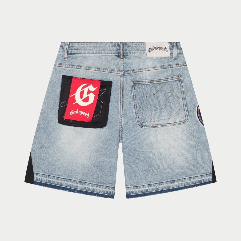 Patchwork Denim Shorts V3 - Blue