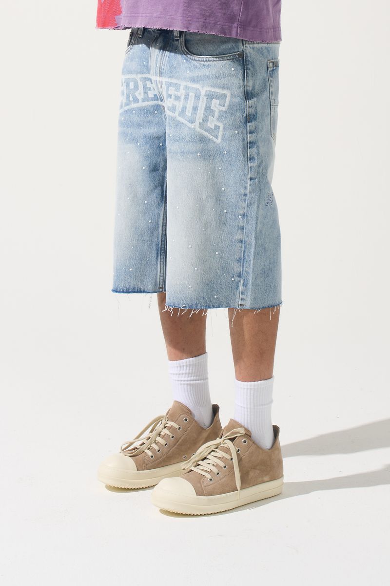 Dynasty Denim Shorts - Light Blue