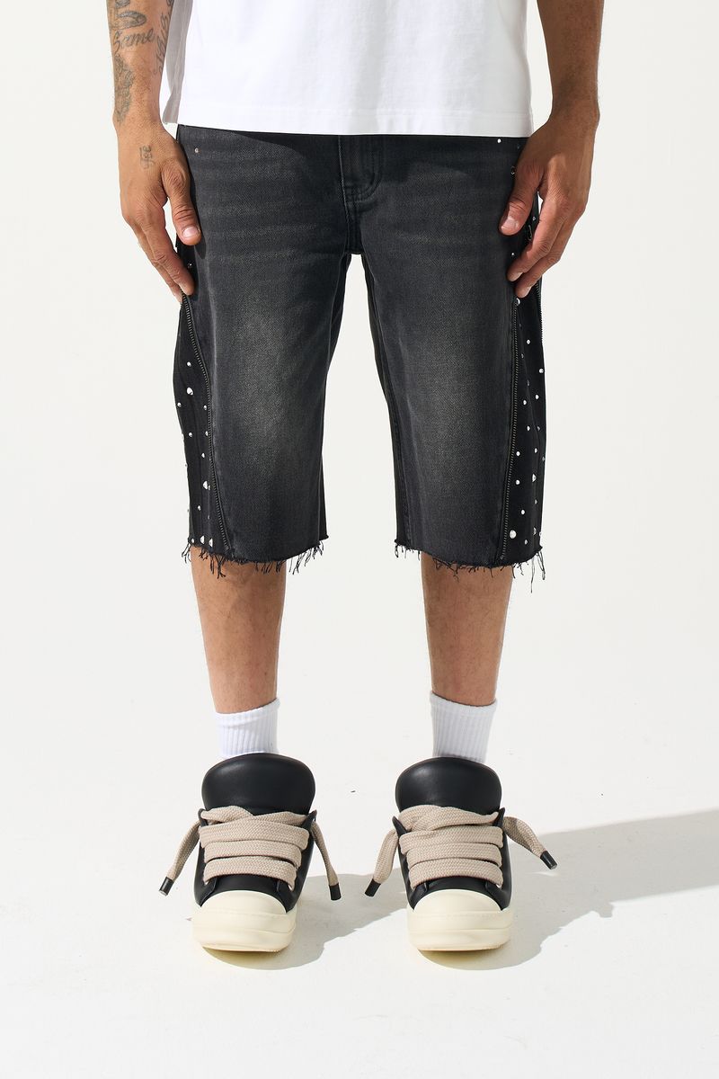 Obsidian Denim Shorts - Black
