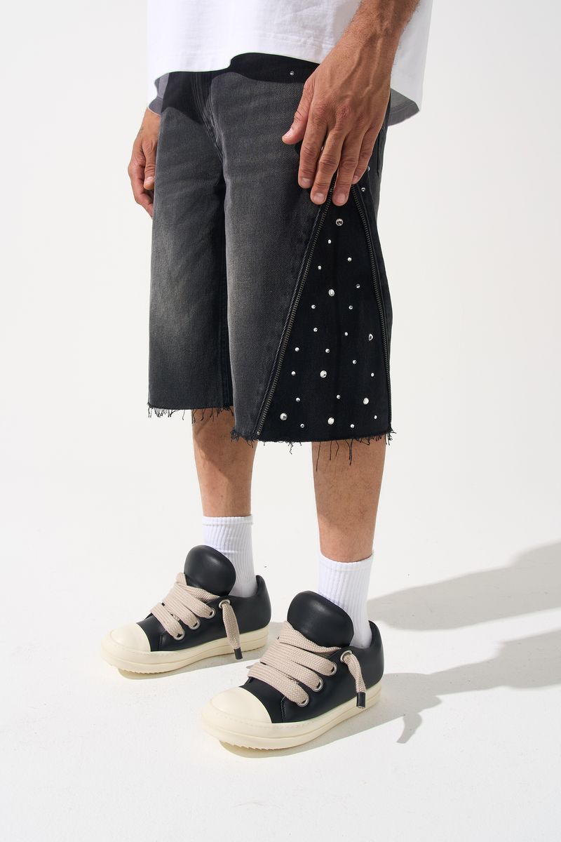 Obsidian Denim Shorts - Black