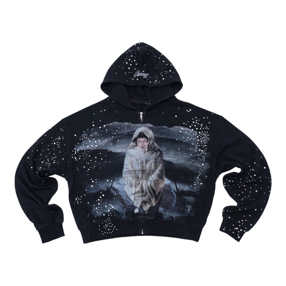 Divine Zip Up Hoodie - Black