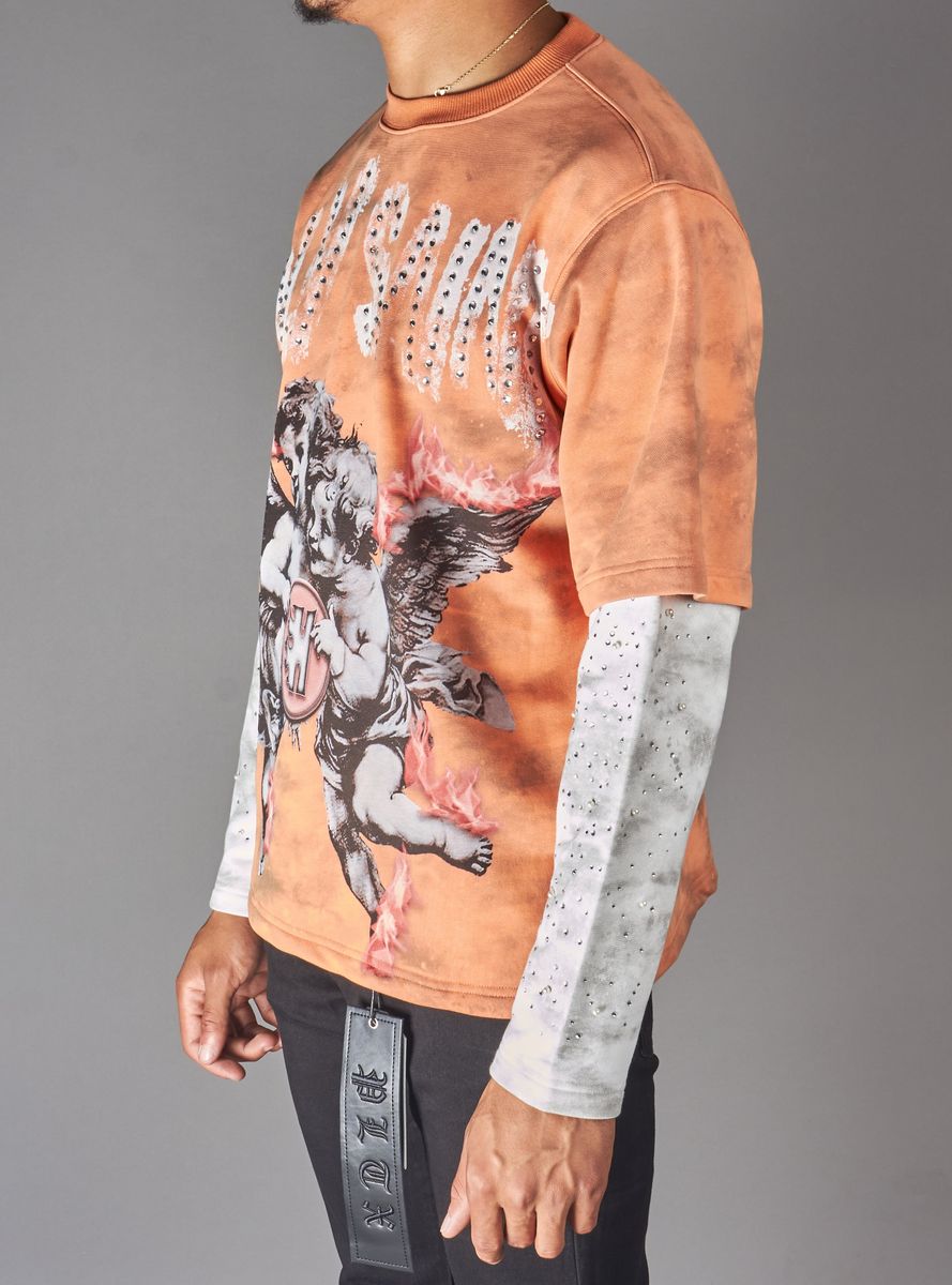 Thorn Longsleeve T-Shirt - Coral / Light Grey