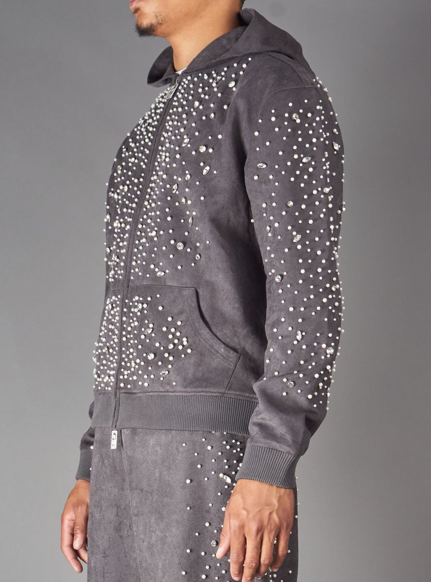 Luneth Hoodie Zip Up Jacket - Grey