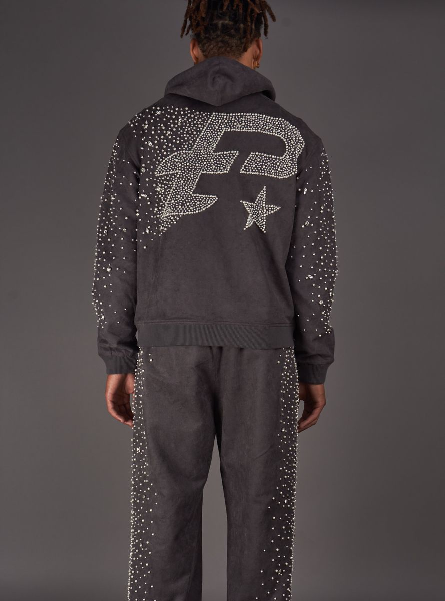 Luneth Hoodie Zip Up Jacket - Grey