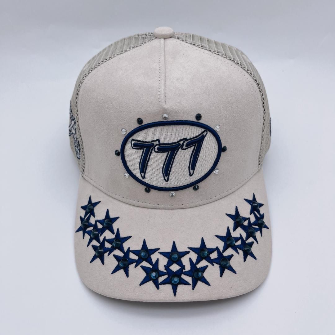 Diamond 777 Suede Trucker Hat - Cream
