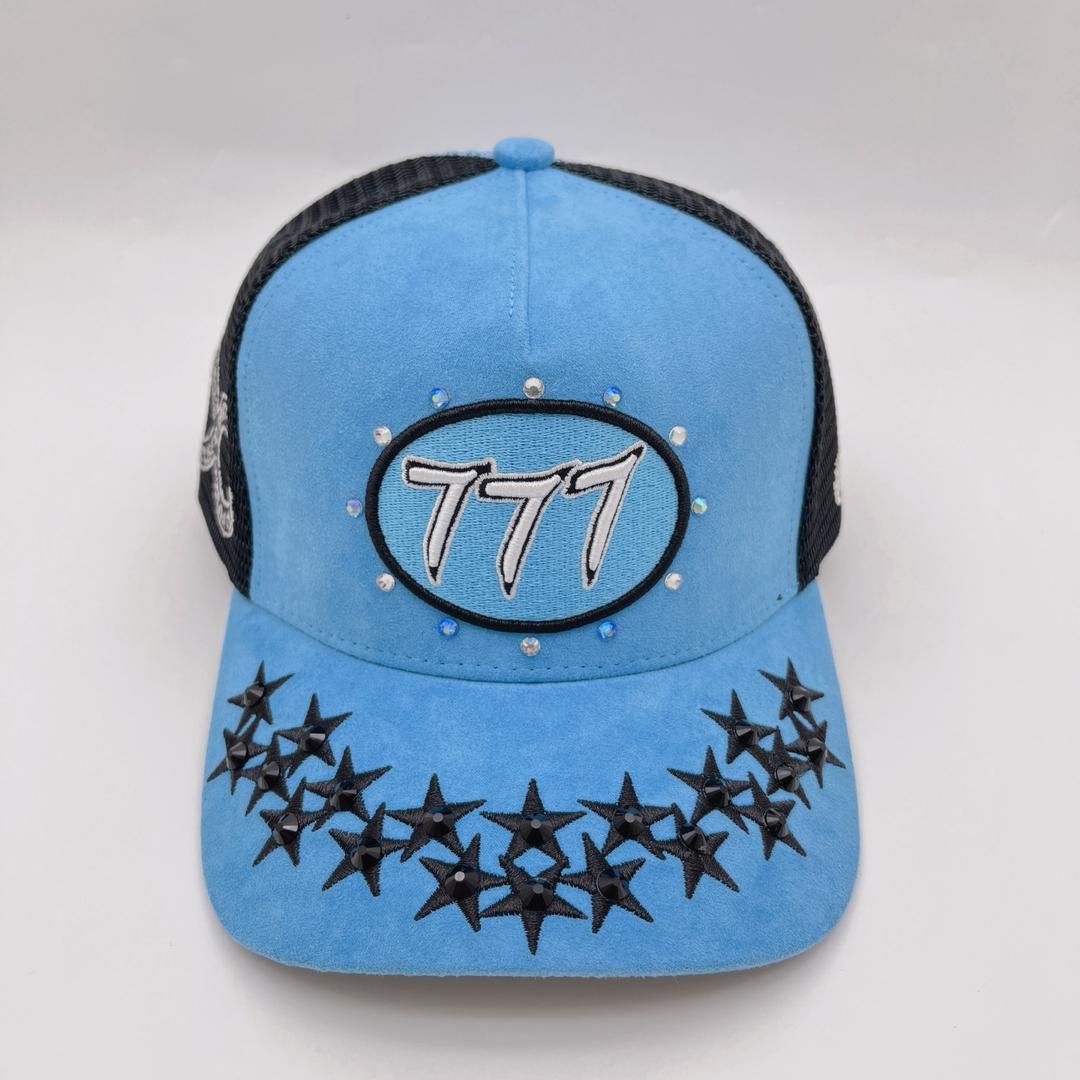Diamond 777 Suede Trucker Hat - Blue