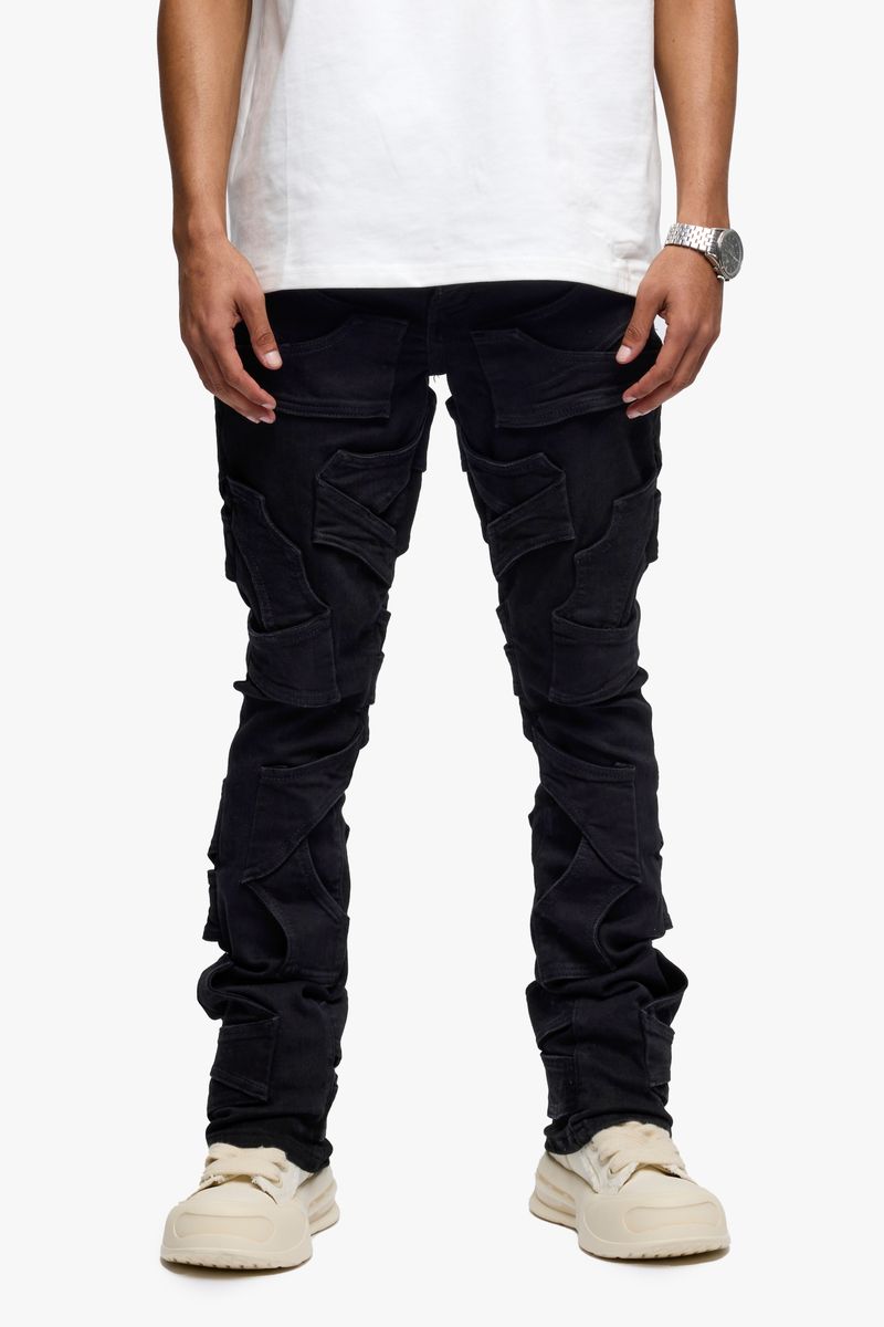 Pumped Stacked Denim - Black