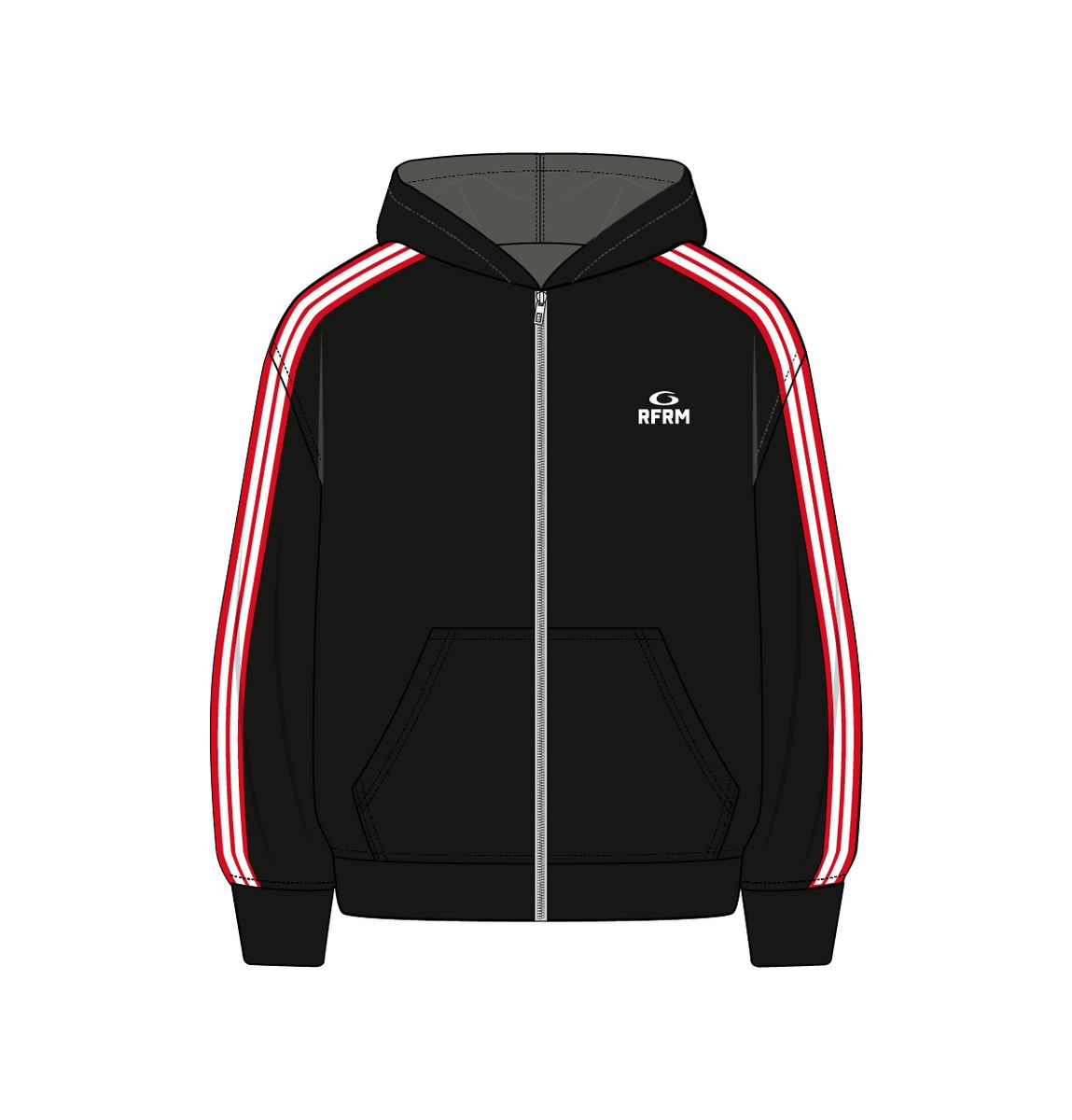 Color Block Sweatsuit - Black / Red